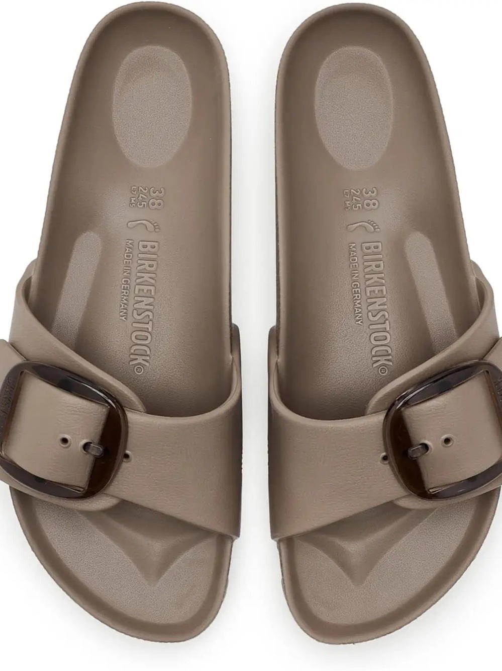Birkenstock Madrid Big Buckle EVA Waterproof Slide Sandals Metallic Taupe 39